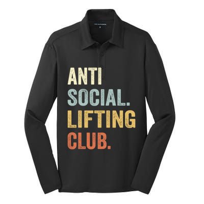 Anti Social Lifting Club Funny Deadlifter Deadlifting Meaningful Gift Silk Touch Performance Long Sleeve Polo