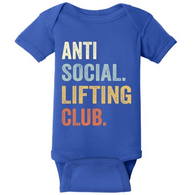 Anti Social Lifting Club Funny Deadlifter Deadlifting Meaningful Gift Baby Bodysuit