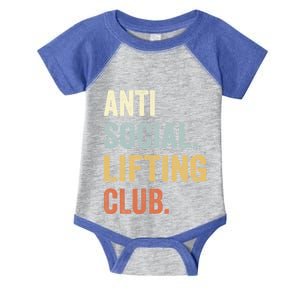 Anti Social Lifting Club Funny Deadlifter Deadlifting Meaningful Gift Infant Baby Jersey Bodysuit