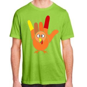 American Sign Language I Love You Thanksgiving Turkey Adult ChromaSoft Performance T-Shirt