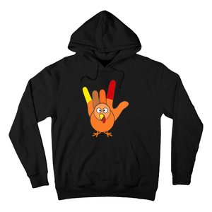 American Sign Language I Love You Thanksgiving Turkey Hoodie