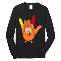 American Sign Language I Love You Thanksgiving Turkey Long Sleeve Shirt