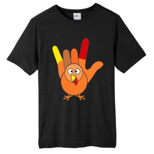 American Sign Language I Love You Thanksgiving Turkey Tall Fusion ChromaSoft Performance T-Shirt