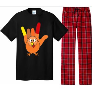 American Sign Language I Love You Thanksgiving Turkey Pajama Set