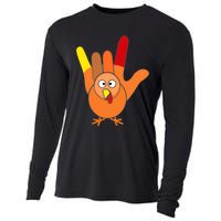 American Sign Language I Love You Thanksgiving Turkey Cooling Performance Long Sleeve Crew