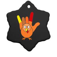 American Sign Language I Love You Thanksgiving Turkey Ceramic Star Ornament