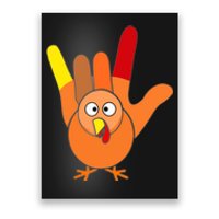 American Sign Language I Love You Thanksgiving Turkey Poster