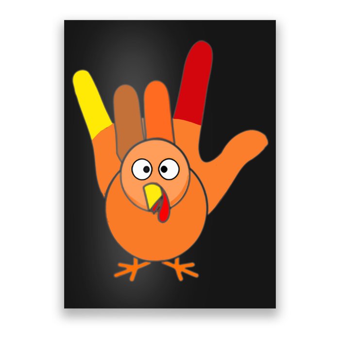 American Sign Language I Love You Thanksgiving Turkey Poster