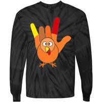 American Sign Language I Love You Thanksgiving Turkey Tie-Dye Long Sleeve Shirt