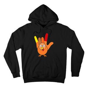 American Sign Language I Love You Thanksgiving Turkey Tall Hoodie