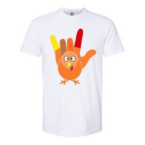 American Sign Language I Love You Thanksgiving Turkey Softstyle CVC T-Shirt