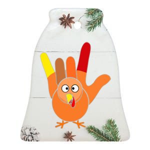 American Sign Language I Love You Thanksgiving Turkey Ceramic Bell Ornament