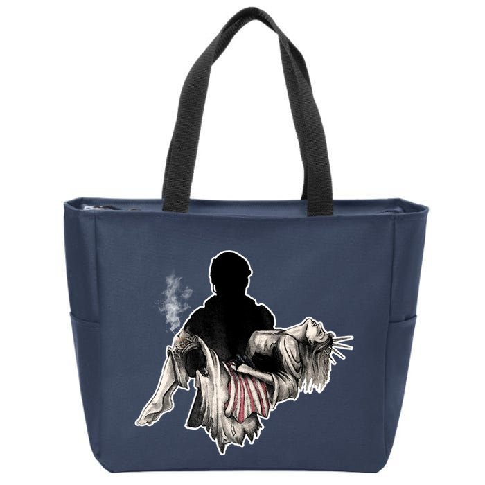 America Save Liberty Zip Tote Bag