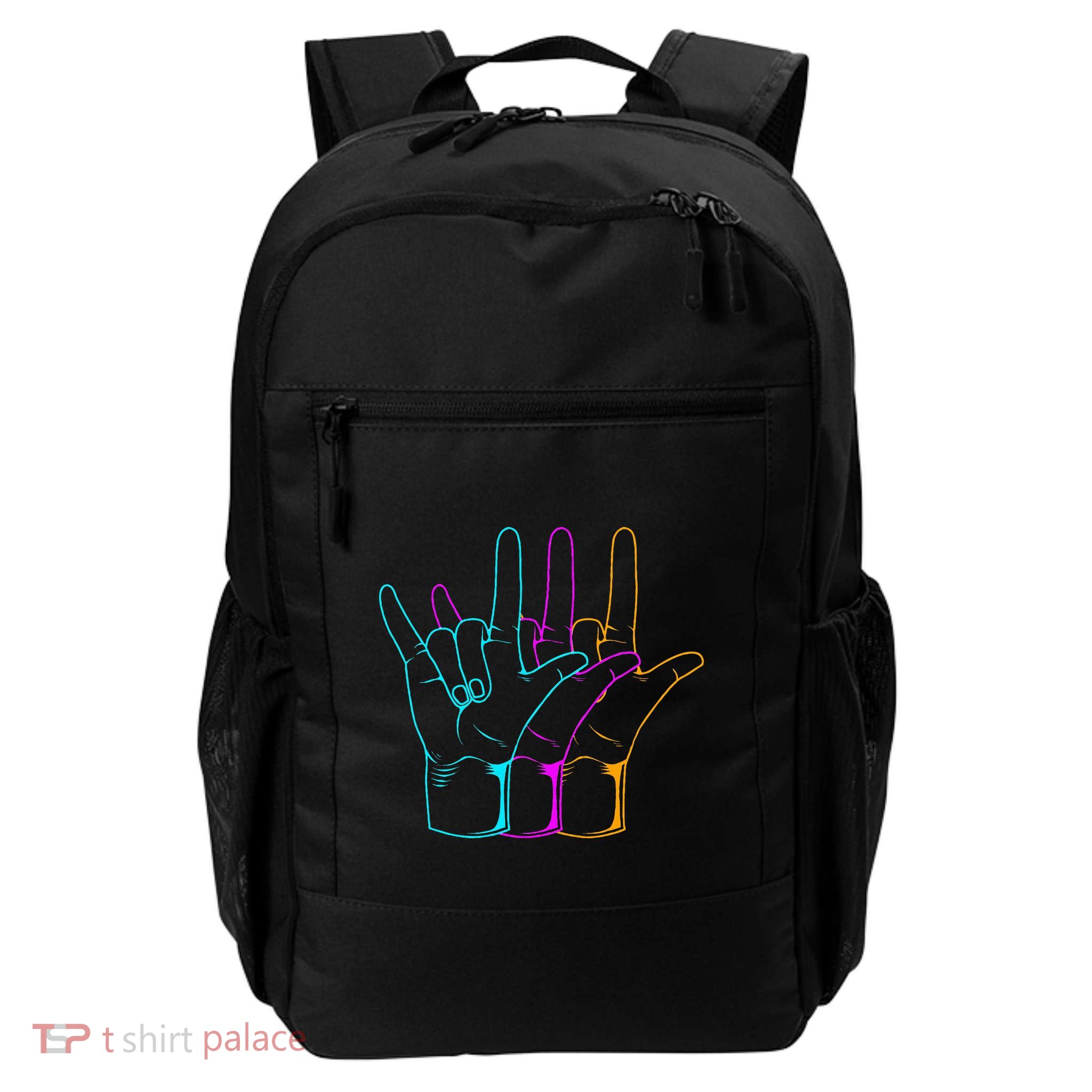 American Sign Language I Love You Asl Daily Commute Backpack