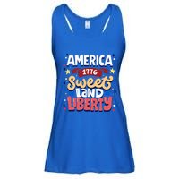 America Sweet Land Liberty Freedom Loyalty 4th Of July Great Gift Ladies Essential Flowy Tank