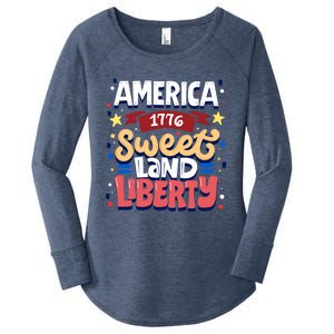 America Sweet Land Liberty Freedom Loyalty 4th Of July Great Gift Women's Perfect Tri Tunic Long Sleeve Shirt