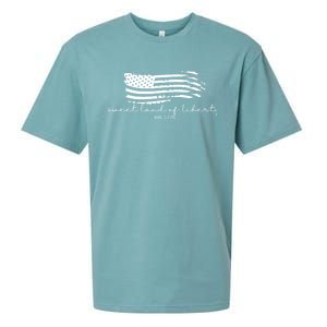 America Sweet Land Of Liberty Est 1776 Patriotic Gift Sueded Cloud Jersey T-Shirt