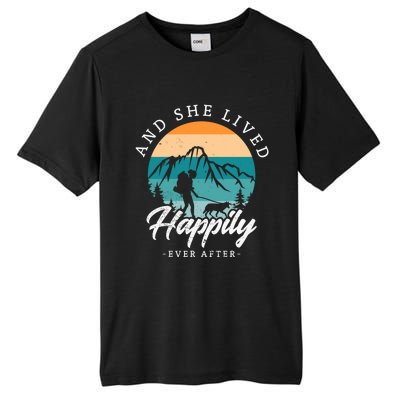 And She Lived Happily Ever After Hiking With Dog Hiking Girl Gift Tall Fusion ChromaSoft Performance T-Shirt