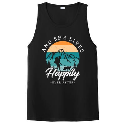 And She Lived Happily Ever After Hiking With Dog Hiking Girl Gift PosiCharge Competitor Tank