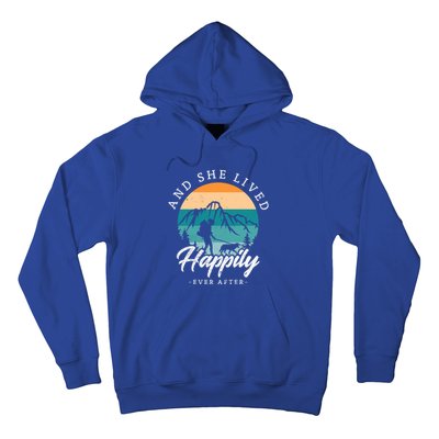 And She Lived Happily Ever After Hiking With Dog Hiking Girl Gift Hoodie