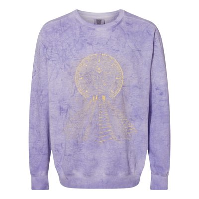 Ancient Sacred Mayan Aztec Calendar Pyramid Geometry Colorblast Crewneck Sweatshirt
