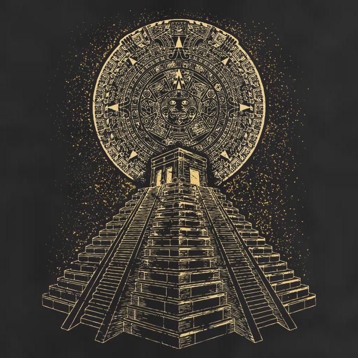 Ancient Sacred Mayan Aztec Calendar Pyramid Geometry Cool Comfort Performance Bucket Hat
