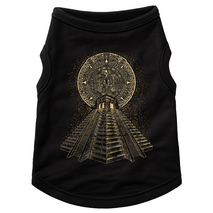Ancient Sacred Mayan Aztec Calendar Pyramid Geometry Doggie Tank