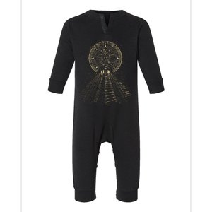 Ancient Sacred Mayan Aztec Calendar Pyramid Geometry Infant Fleece One Piece