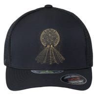 Ancient Sacred Mayan Aztec Calendar Pyramid Geometry Flexfit Unipanel Trucker Cap