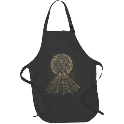 Ancient Sacred Mayan Aztec Calendar Pyramid Geometry Apron