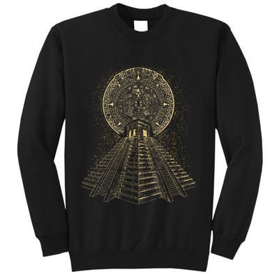 Ancient Sacred Mayan Aztec Calendar Pyramid Geometry Sweatshirt