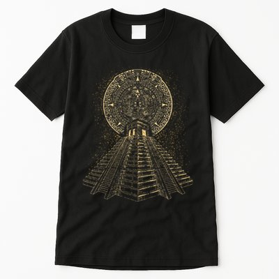 Ancient Sacred Mayan Aztec Calendar Pyramid Geometry Tall T-Shirt