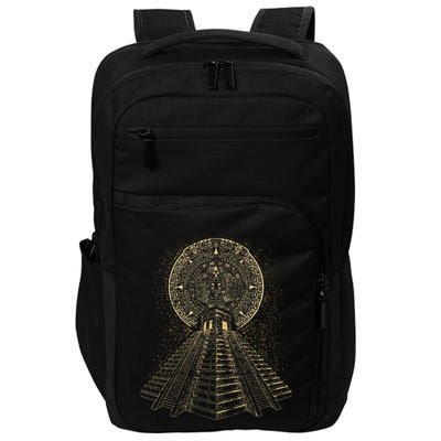Ancient Sacred Mayan Aztec Calendar Pyramid Geometry Impact Tech Backpack