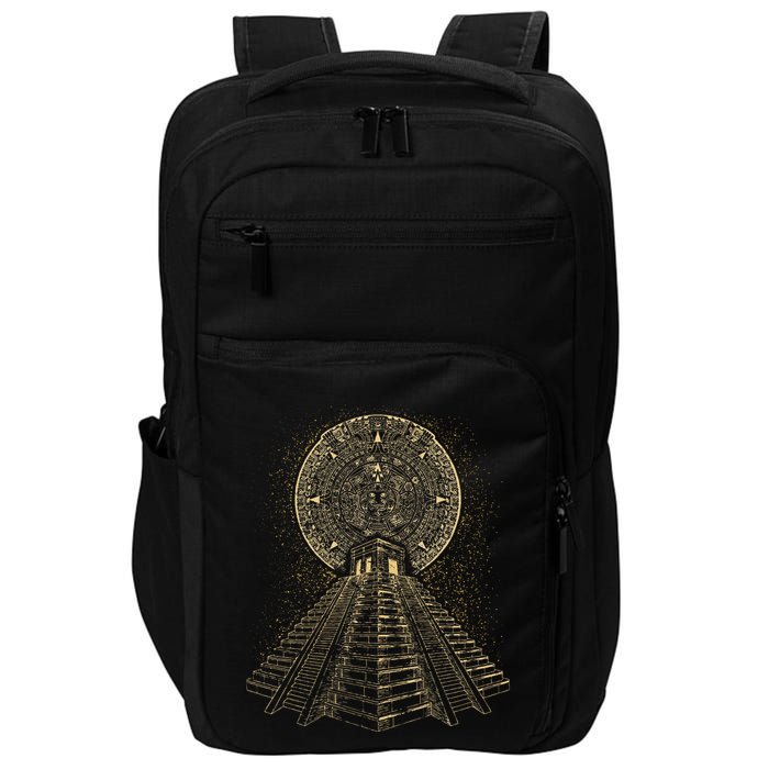 Ancient Sacred Mayan Aztec Calendar Pyramid Geometry Impact Tech Backpack