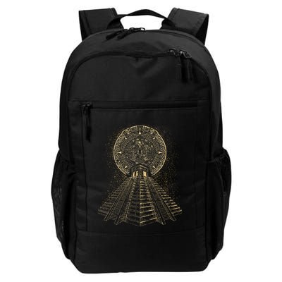 Ancient Sacred Mayan Aztec Calendar Pyramid Geometry Daily Commute Backpack