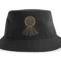 Ancient Sacred Mayan Aztec Calendar Pyramid Geometry Sustainable Bucket Hat