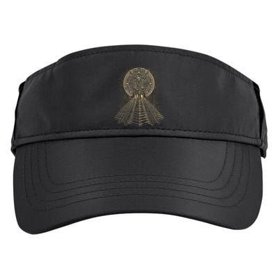 Ancient Sacred Mayan Aztec Calendar Pyramid Geometry Adult Drive Performance Visor