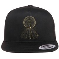 Ancient Sacred Mayan Aztec Calendar Pyramid Geometry Flat Bill Trucker Hat