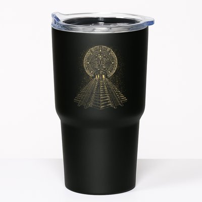 Ancient Sacred Mayan Aztec Calendar Pyramid Geometry Tumbler