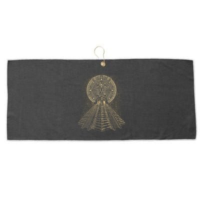 Ancient Sacred Mayan Aztec Calendar Pyramid Geometry Large Microfiber Waffle Golf Towel