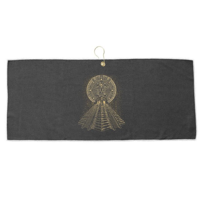 Ancient Sacred Mayan Aztec Calendar Pyramid Geometry Large Microfiber Waffle Golf Towel