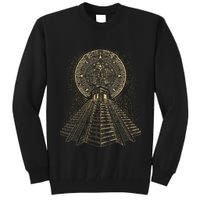 Ancient Sacred Mayan Aztec Calendar Pyramid Geometry Tall Sweatshirt