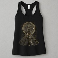 Ancient Sacred Mayan Aztec Calendar Pyramid Geometry Womens Tank Top