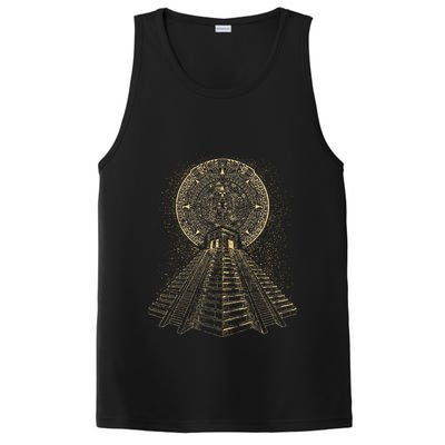 Ancient Sacred Mayan Aztec Calendar Pyramid Geometry PosiCharge Competitor Tank