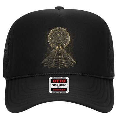 Ancient Sacred Mayan Aztec Calendar Pyramid Geometry Trucker Hat