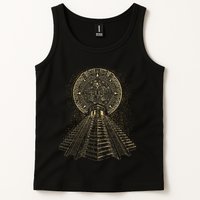 Ancient Sacred Mayan Aztec Calendar Pyramid Geometry Tank Top