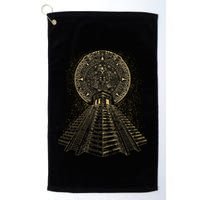 Ancient Sacred Mayan Aztec Calendar Pyramid Geometry Golf Towel
