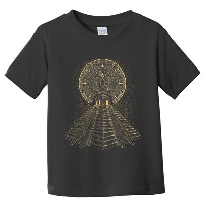 Ancient Sacred Mayan Aztec Calendar Pyramid Geometry Toddler T-Shirt