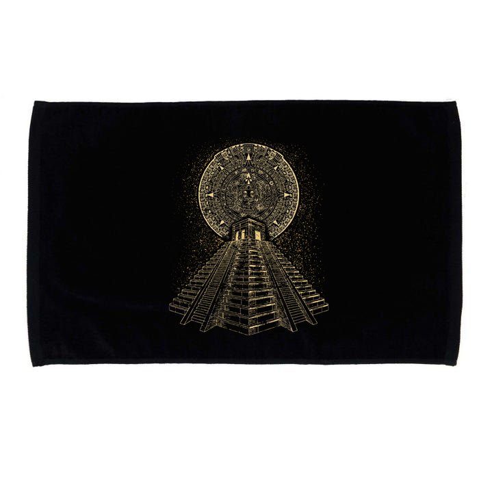 Ancient Sacred Mayan Aztec Calendar Pyramid Geometry Microfiber Hand Towel