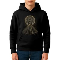 Ancient Sacred Mayan Aztec Calendar Pyramid Geometry Kids Hoodie